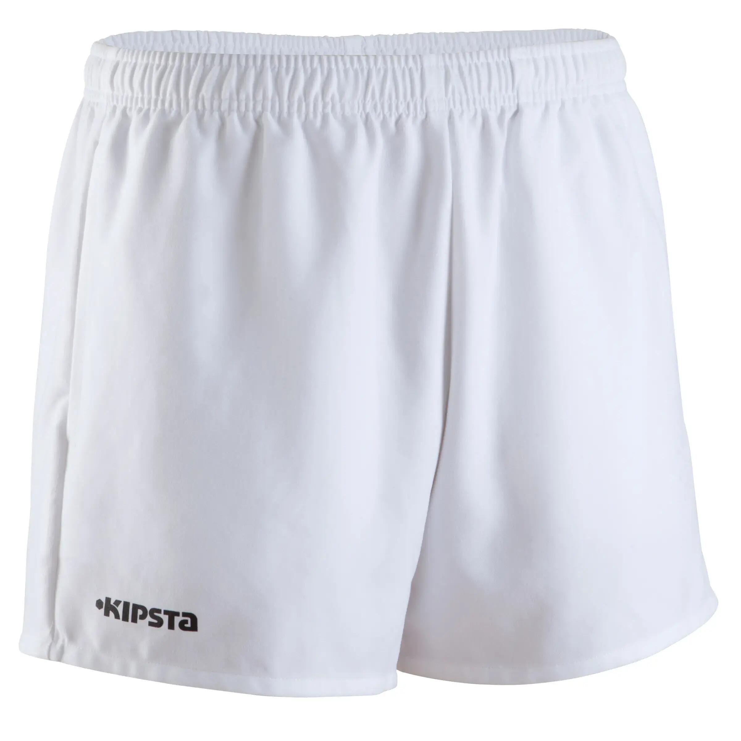 Rugbyshort met zakken voor volwassenen R100 wit 9/25