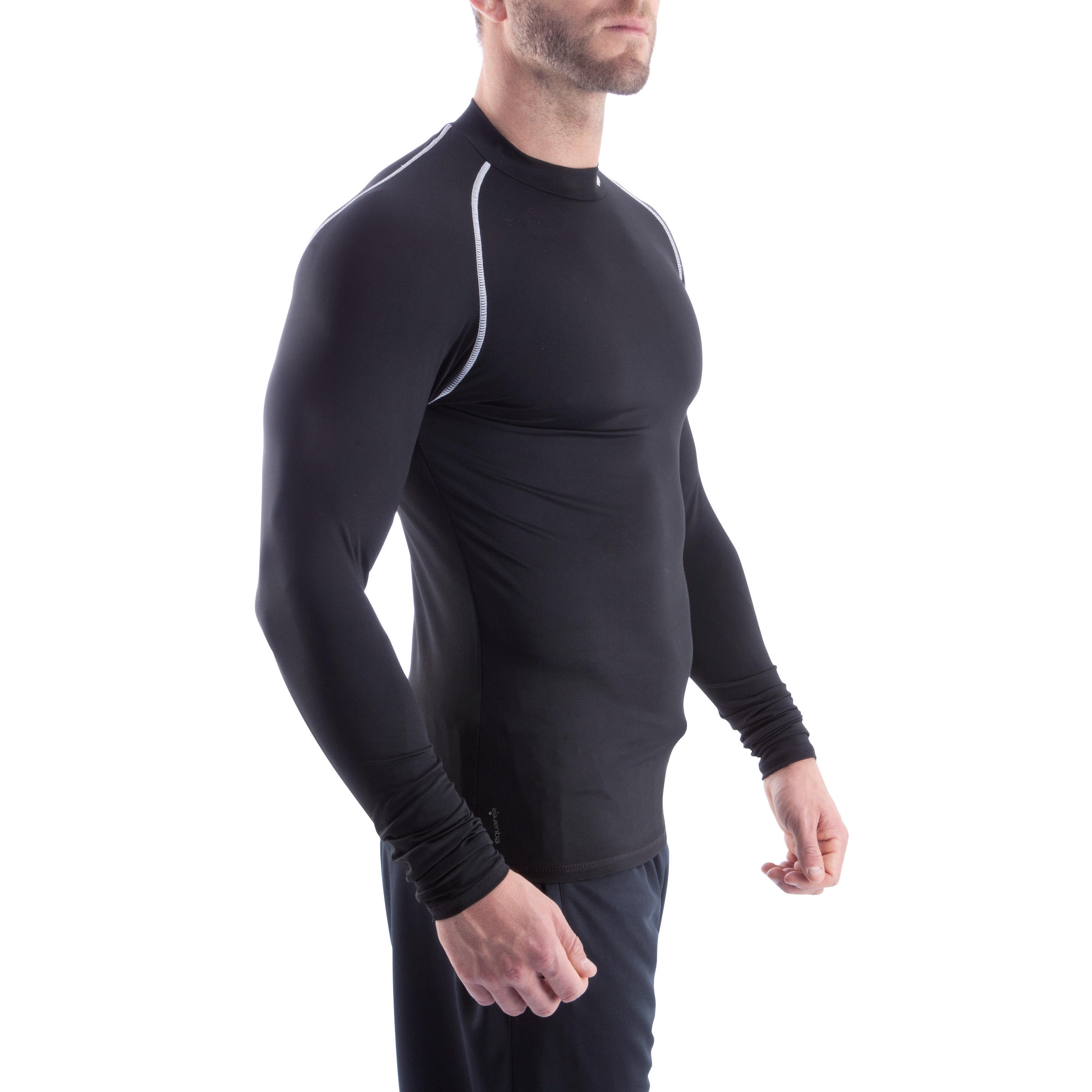 Thermoshirt Keepdry 100 met lange mouwen volwassenen zwart 12/15