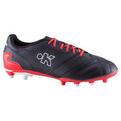 Adult Firm Ground Rugby Boots Density 300 FG - Black/Red/White