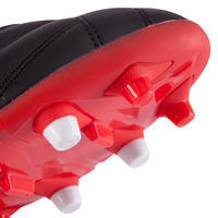 Botas de Rugby Kipsta Density 300 FG adulto negro y rojo