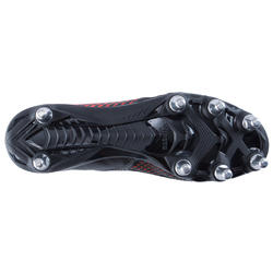 chaussures de rugby terrains gras 8 crampons Density R700 SG noir rouge