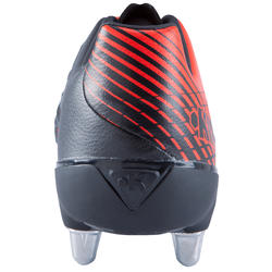 chaussures de rugby terrains gras 8 crampons Density R700 SG noir rouge