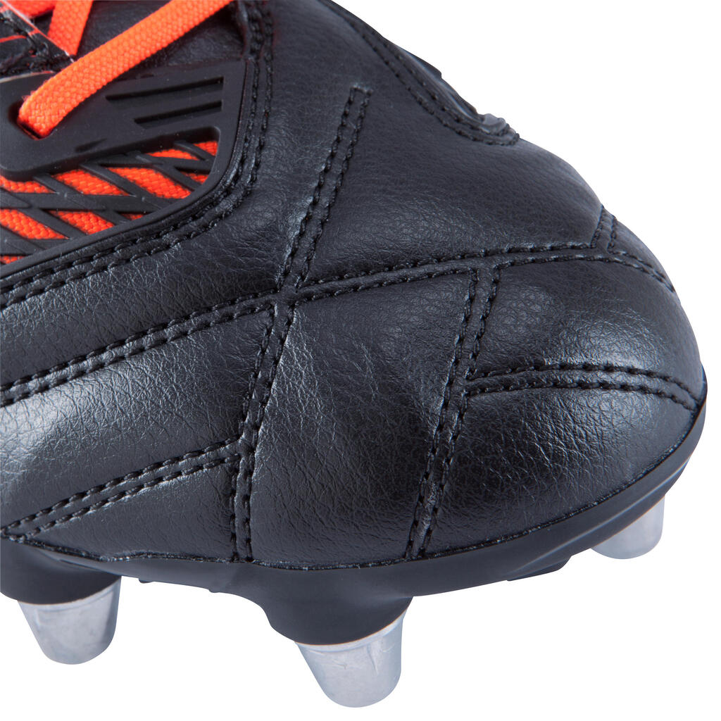 chaussures de rugby terrains gras 8 crampons Density R700 SG noir rouge