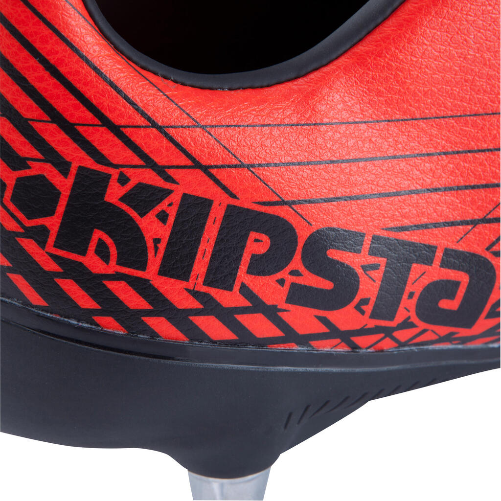 chaussures de rugby terrains gras 8 crampons Density R700 SG noir rouge