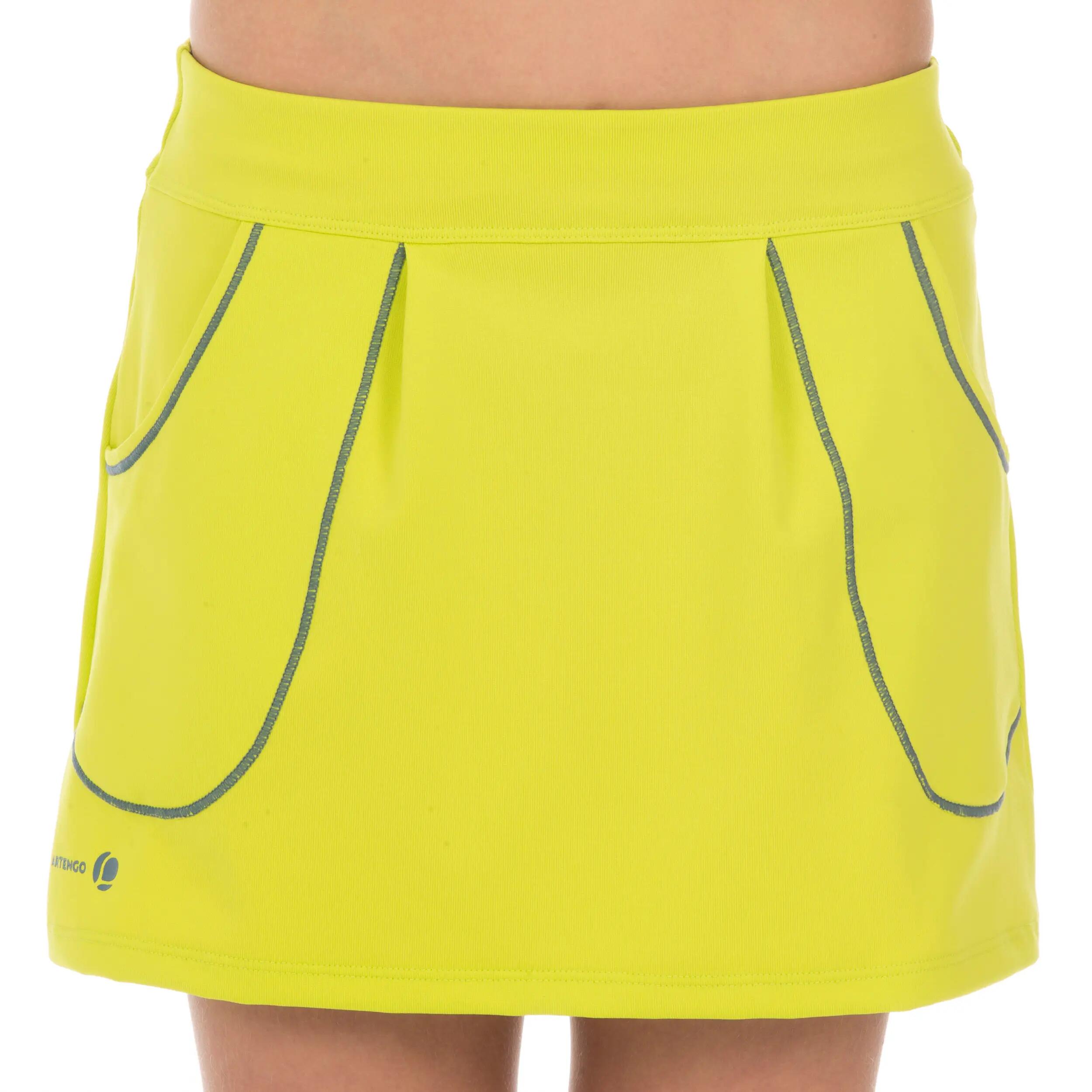 Soft Girls' Tennis Padel Table Tennis Badminton Squash Skirt - Yellow 2/12