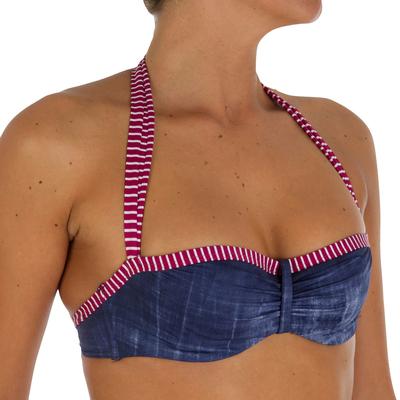 Sujetador de bikini forma banda con aros LEA KENY cordón cuello desmontable