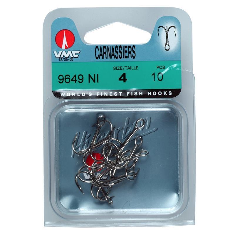 VMC Predator fishing hooks NICKEL PLATED TREBLE 9649NI