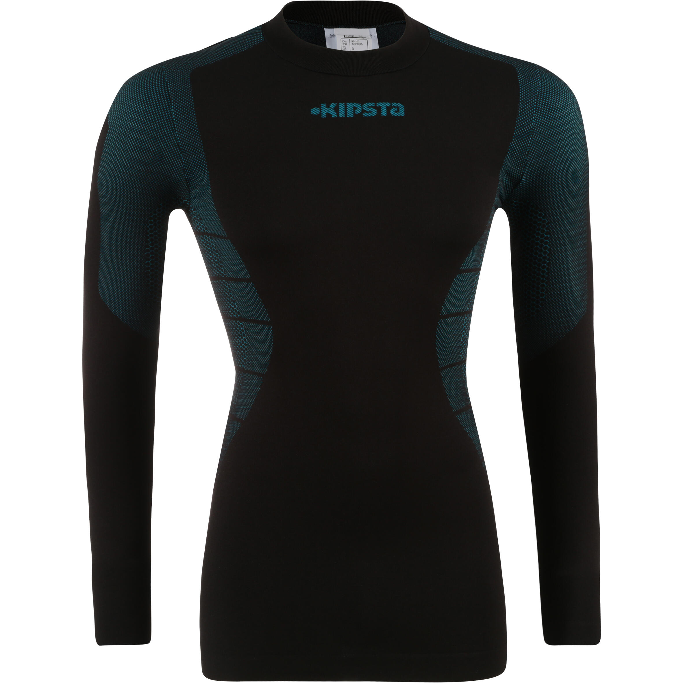 Ademend ondershirt met lange mouwen Keepdry 500 volwassenen zwart/blauw 2/10