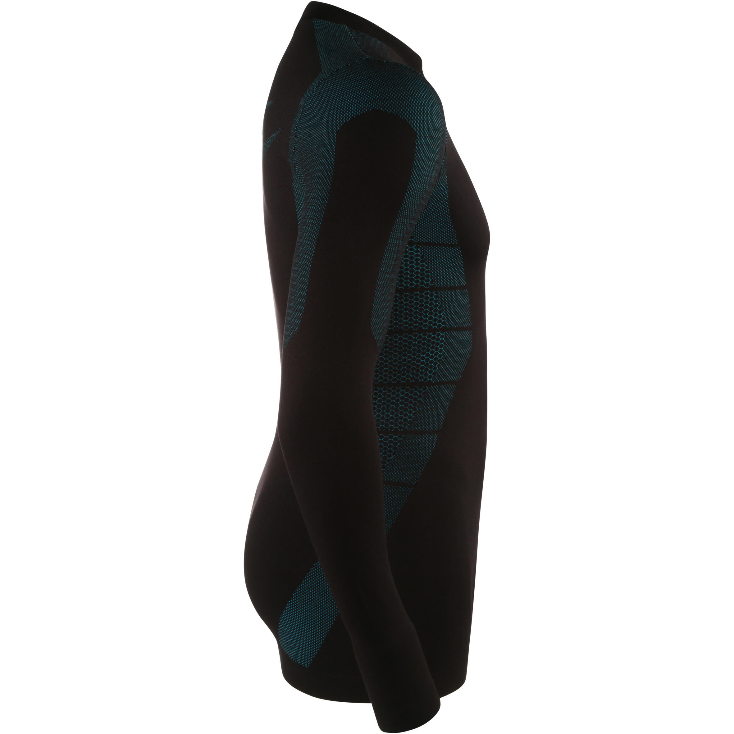 Ademend ondershirt met lange mouwen Keepdry 500 volwassenen zwart/blauw 3/10