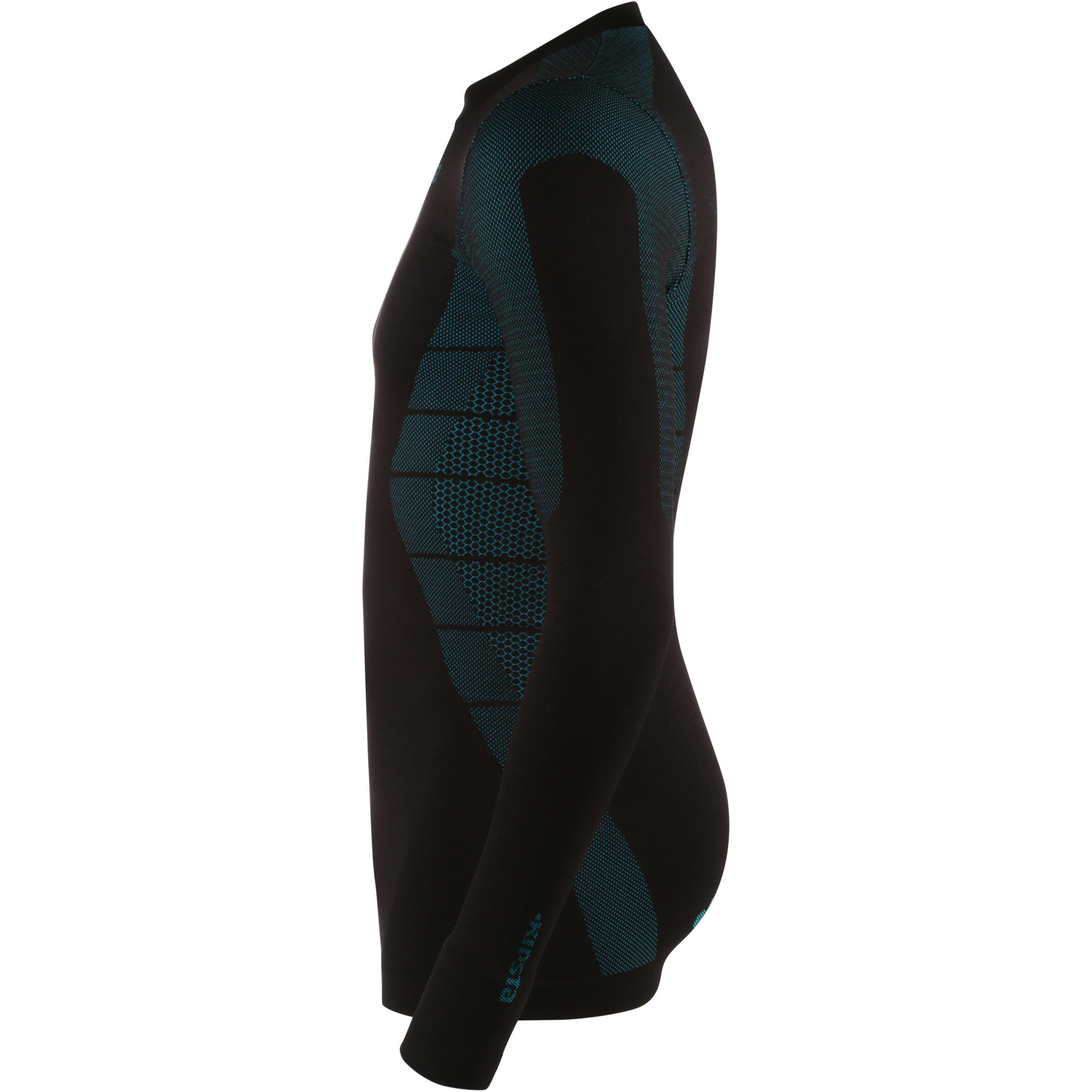 Ademend ondershirt met lange mouwen Keepdry 500 volwassenen zwart/blauw 5/10