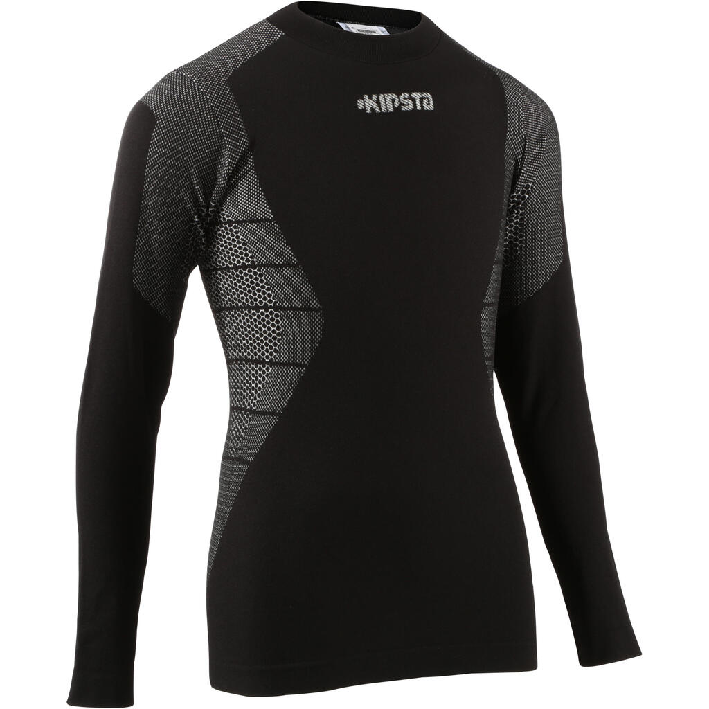 Keepdry 500 kids breathable long-sleeved base layer - black