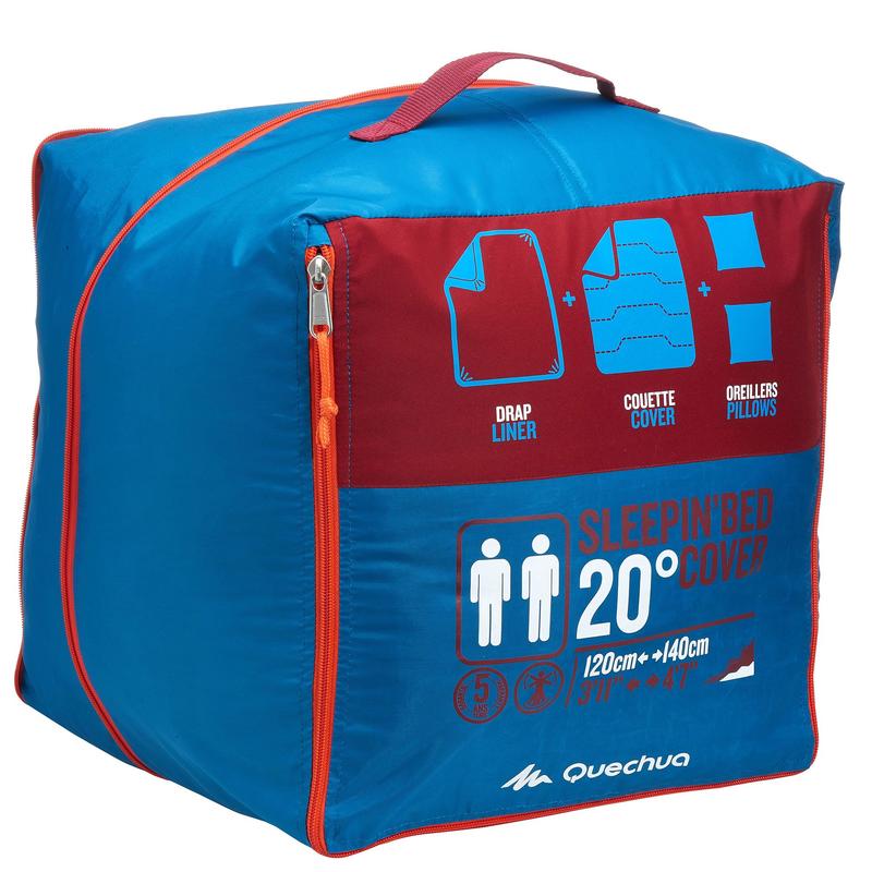 SLEEPIN'BED COVER 20° Camping bed for 2 people blue (mattress not
