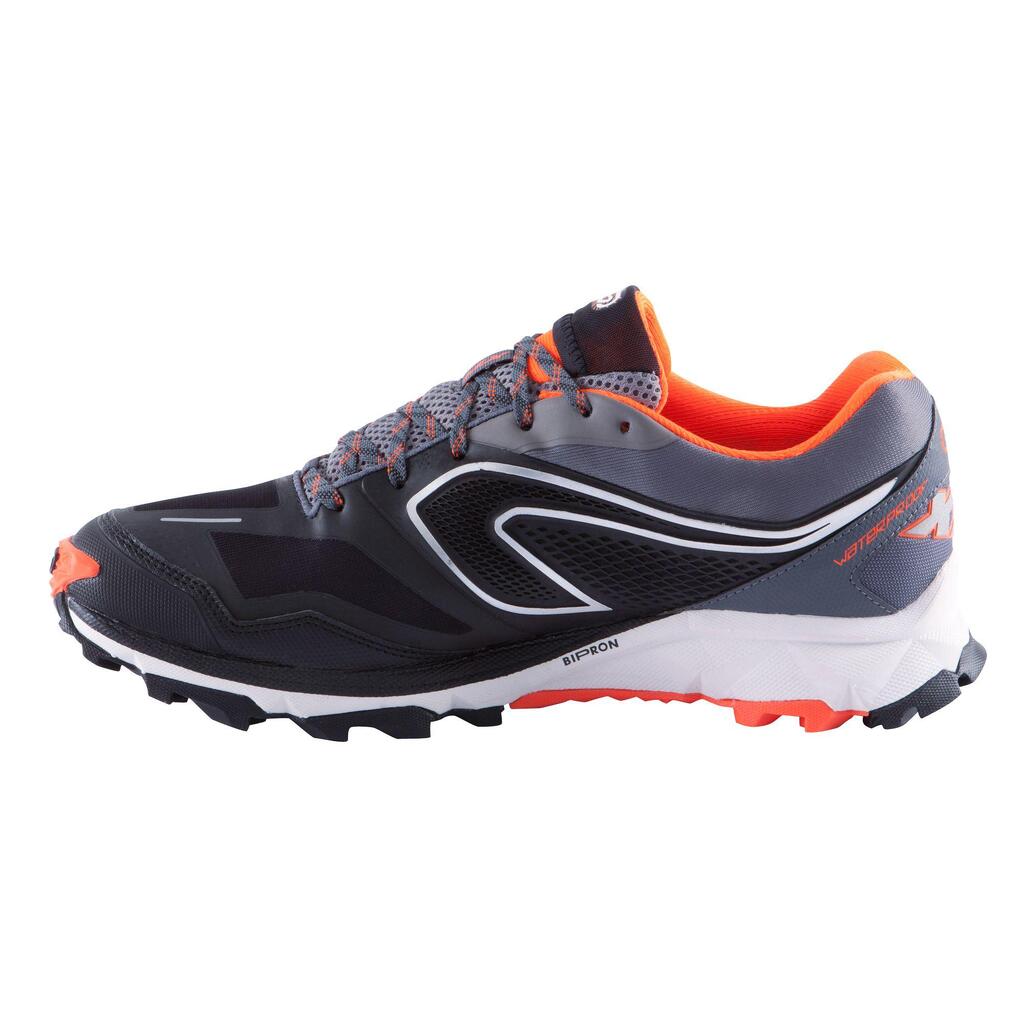 Laufschuhe Trail Kiprun XT 6 wasserdicht Herren schwarz/orange