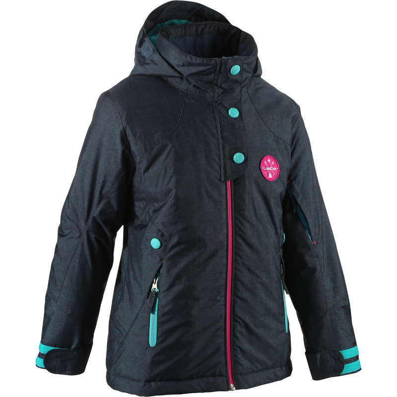 WED'ZE Evoslide Girls' Ski Jacket Dark Blue Decathlon