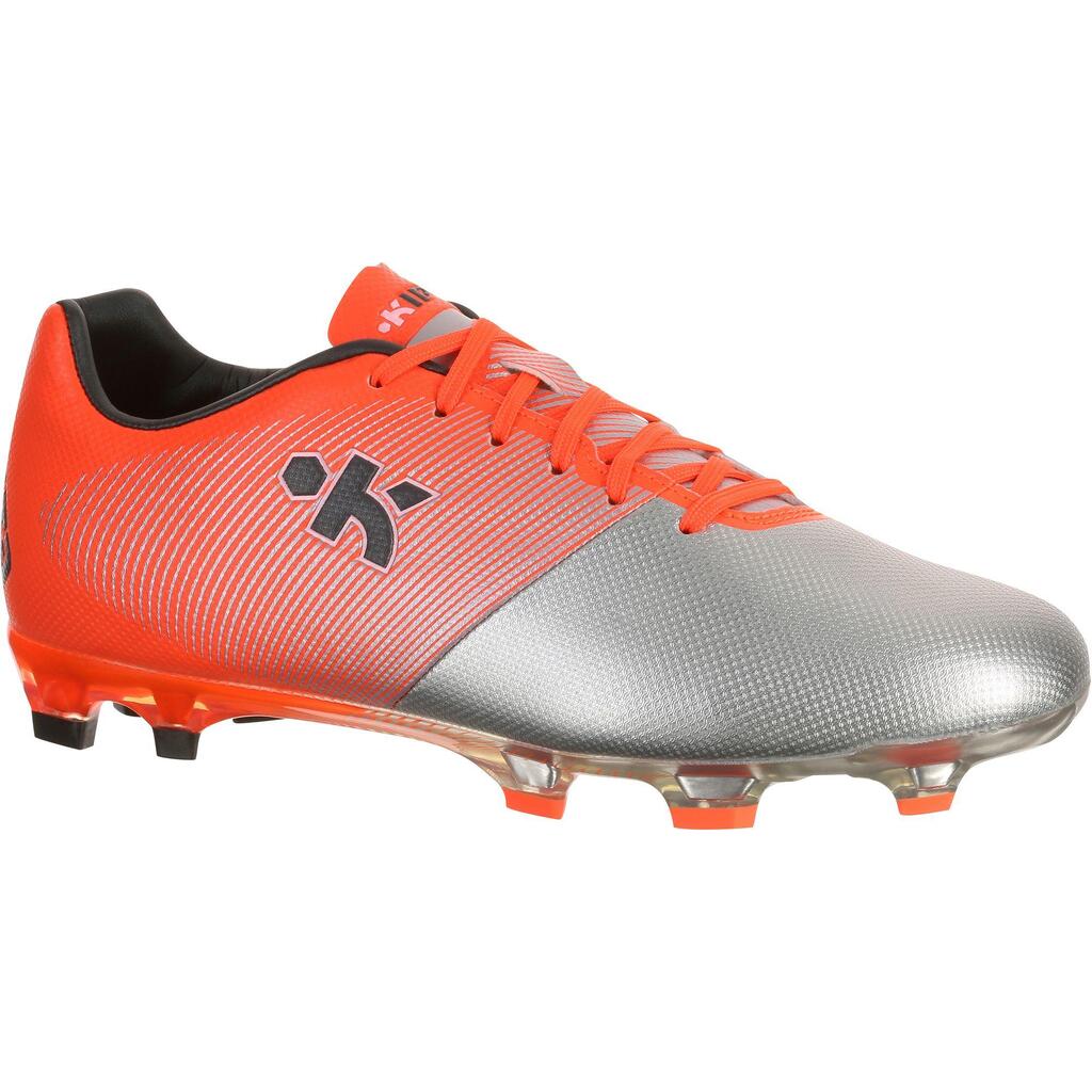 Fußballschuhe Nocken CLR 500 FG Kinder silber/orange