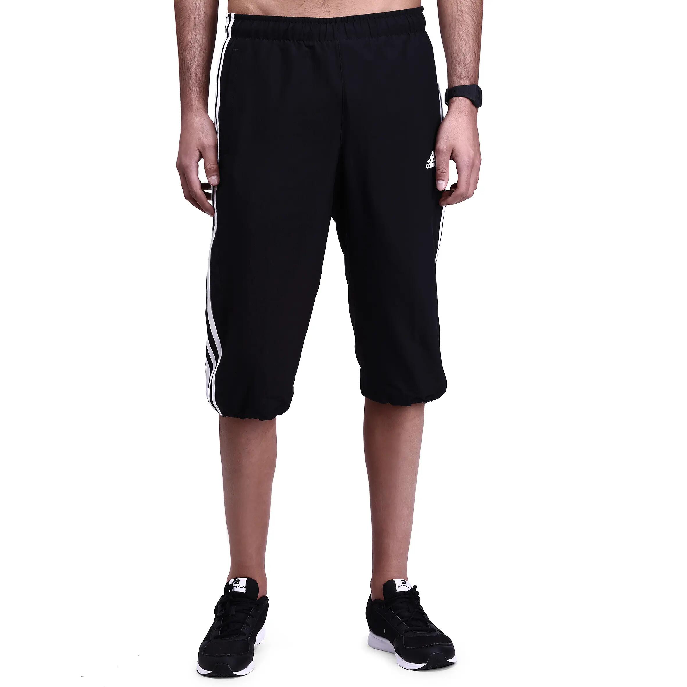 3-Stripe Fitness Cropped Bottoms - Black 2/12
