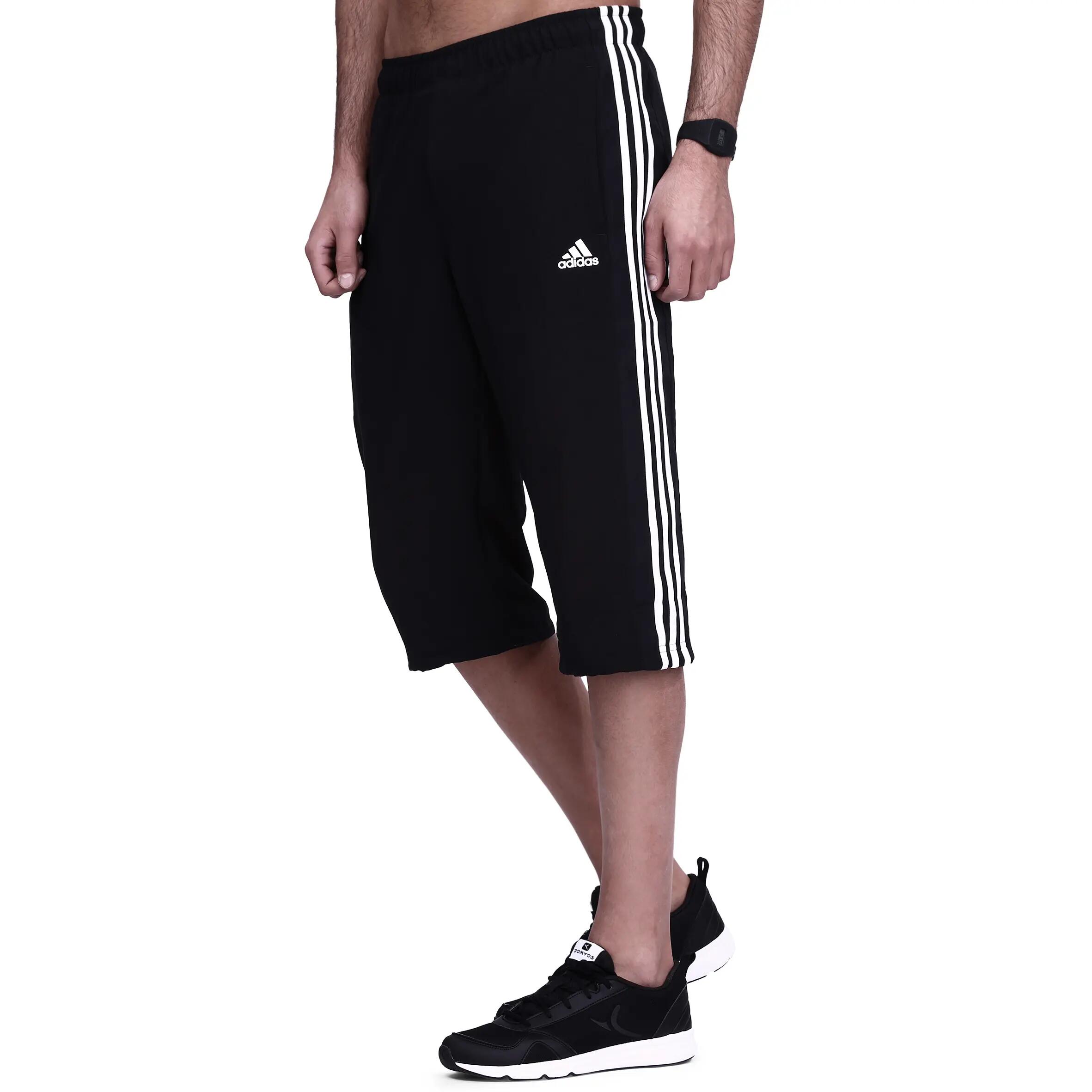 3-Stripe Fitness Cropped Bottoms - Black 5/12