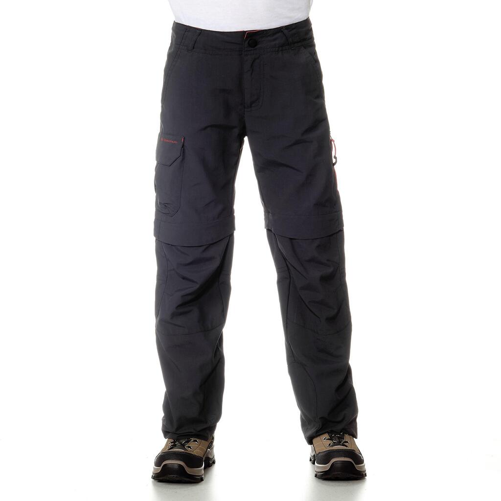 Kids’ Modular Hiking Trousers MH500 Aged 7-15 Black