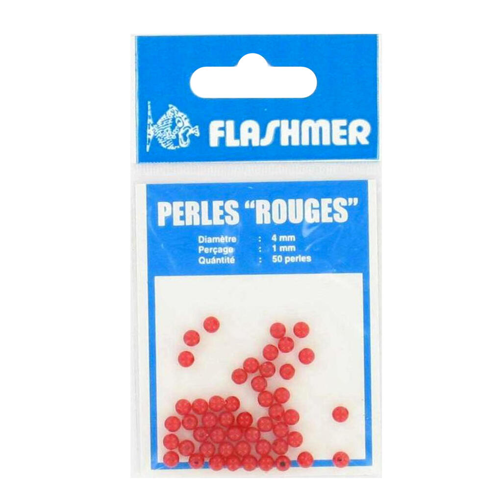 Beads 4mm x50 red sea fishing beads