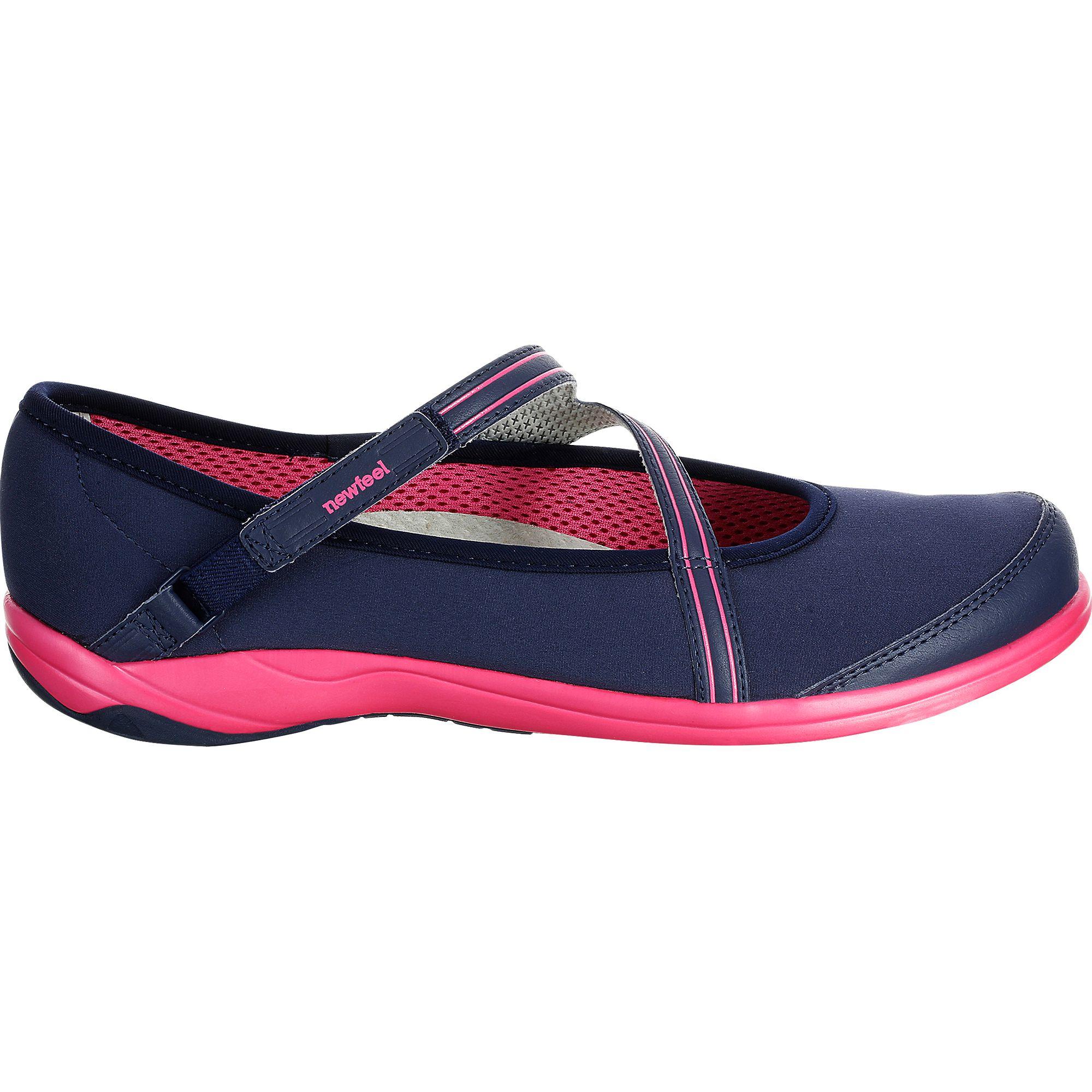 Baoma women's everyday walking ballerina pumps - navy blue/pink 2/19