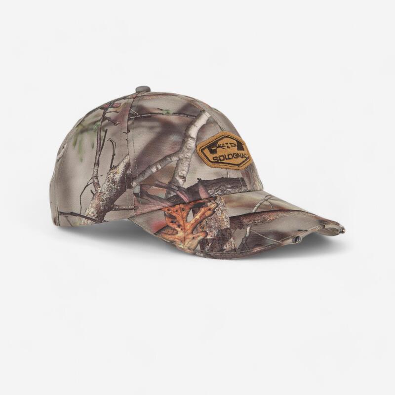 Casquette éclairante chasse Actikam 500 Led camouflage marron