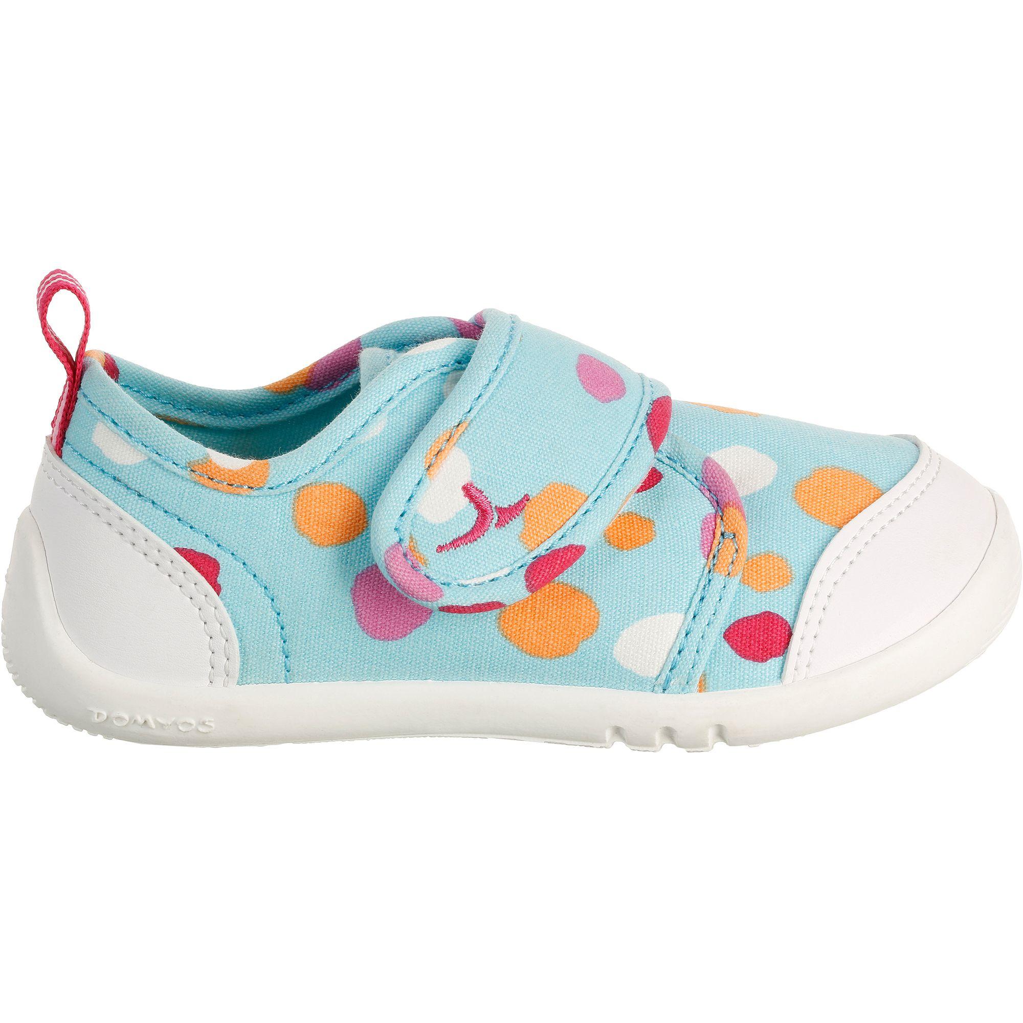 Baby Gym Canvas Shoes - Turquoise Polka Dot 2/23