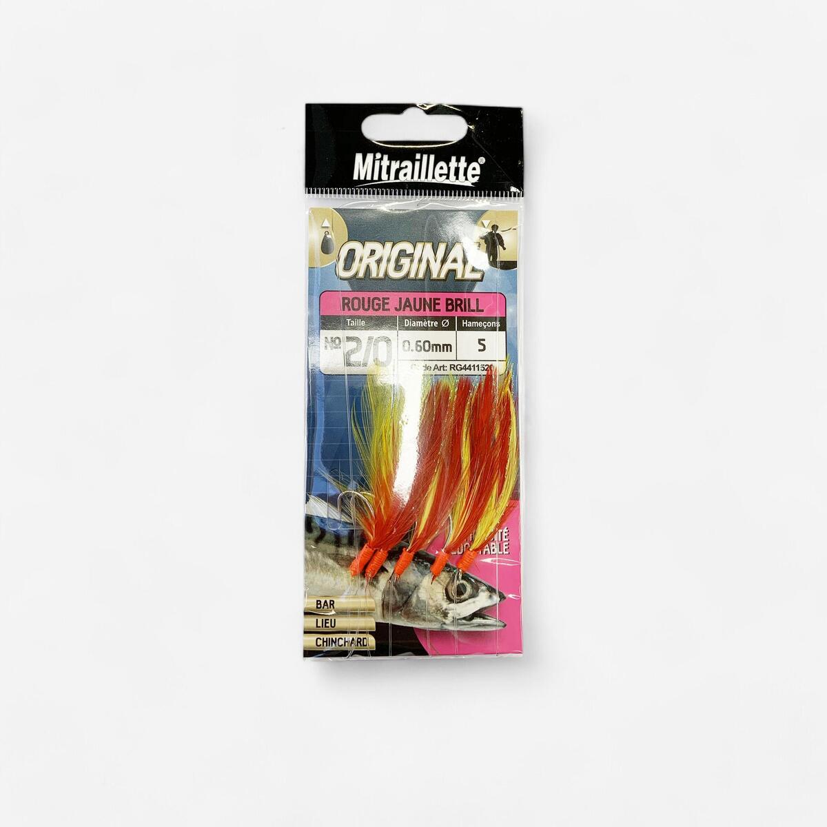 Mitraillette rouge et jaune 2/0 pêche en mer