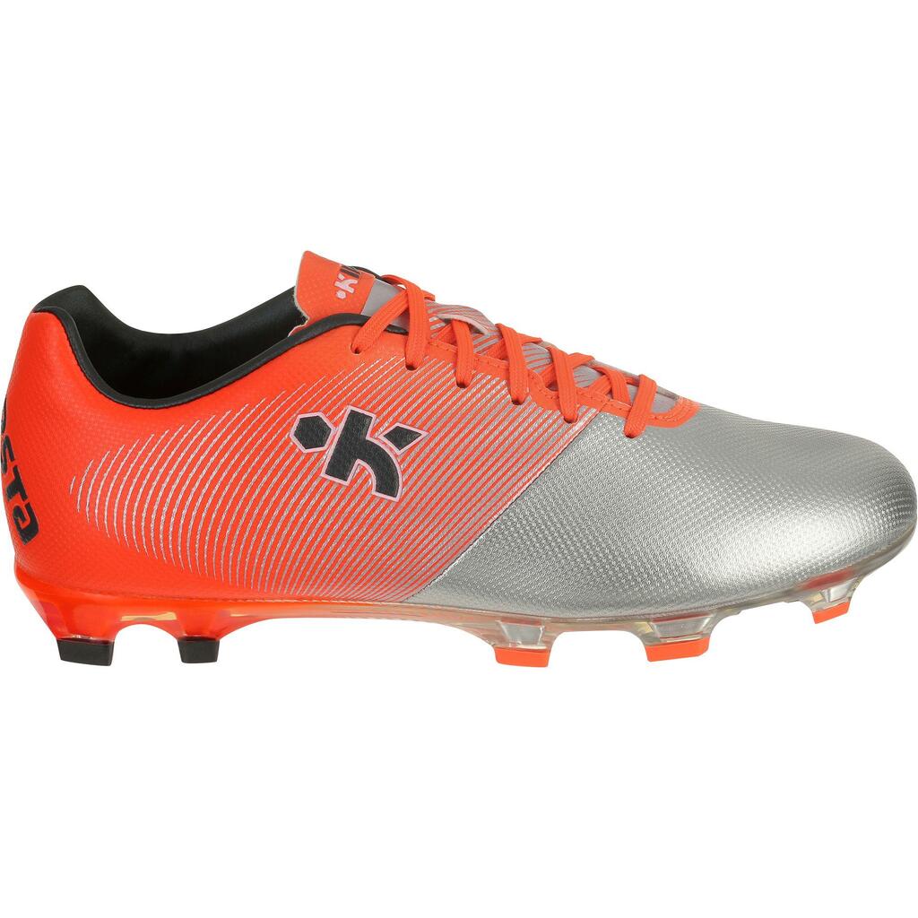 Fußballschuhe Nocken CLR 500 FG Kinder silber/orange