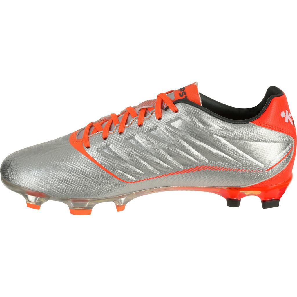 Fußballschuhe Nocken CLR 500 FG Kinder silber/orange