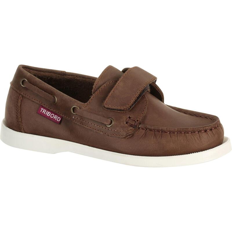 Chaussures bateau cuir enfant Cruise 500 marron