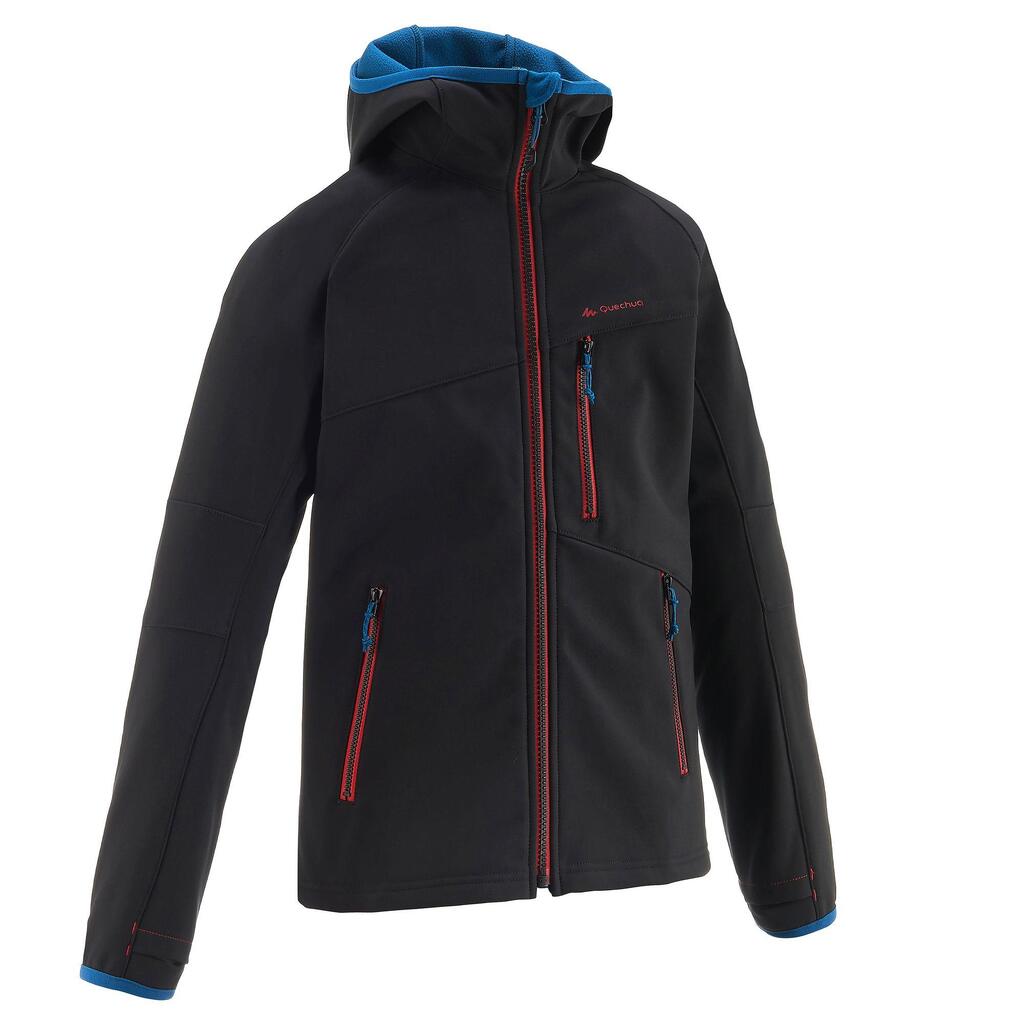 Hike 900 Boy's Softshell Hiking Jacket - Black