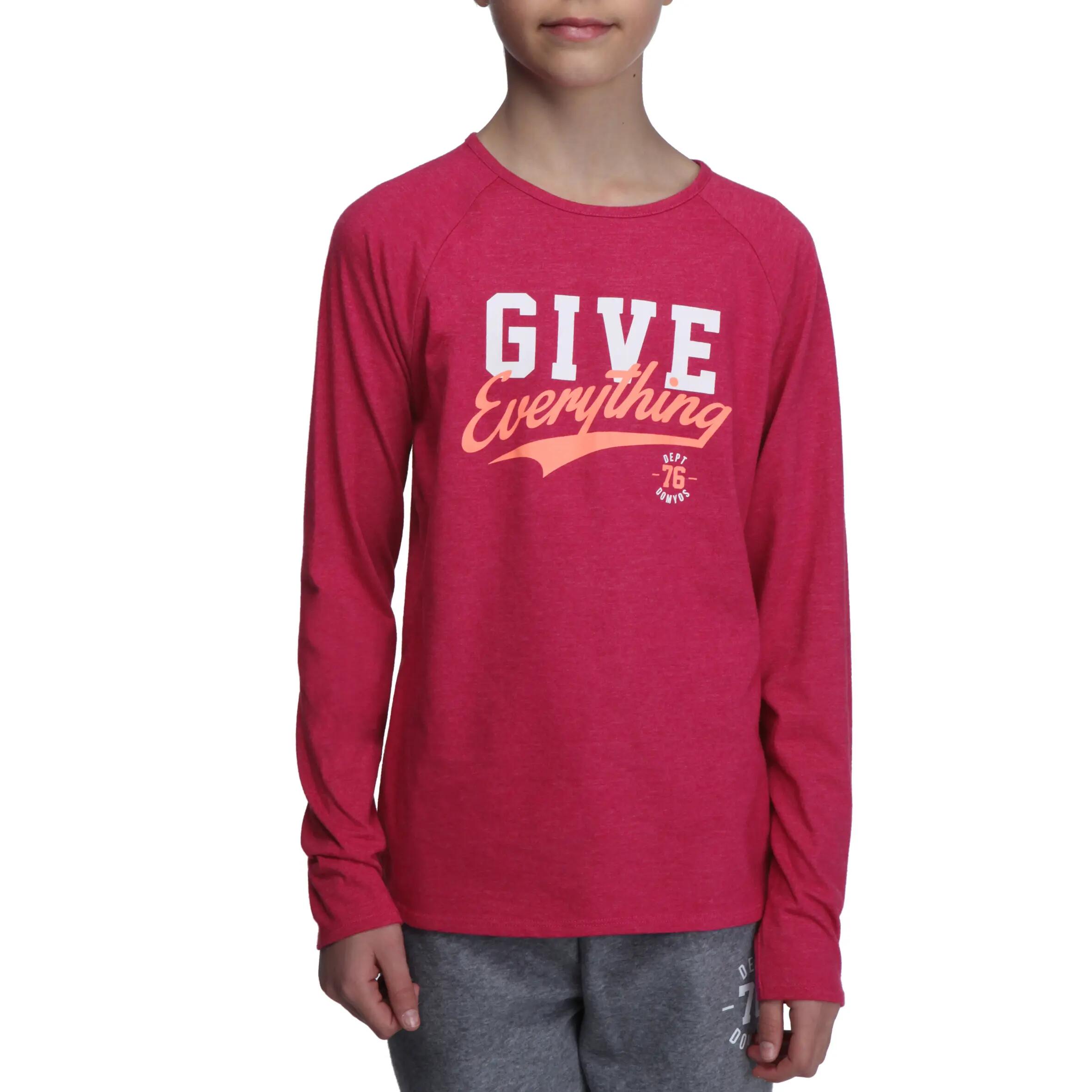 Girls' Gym Long-sleeved T-shirt - Pink 2/10