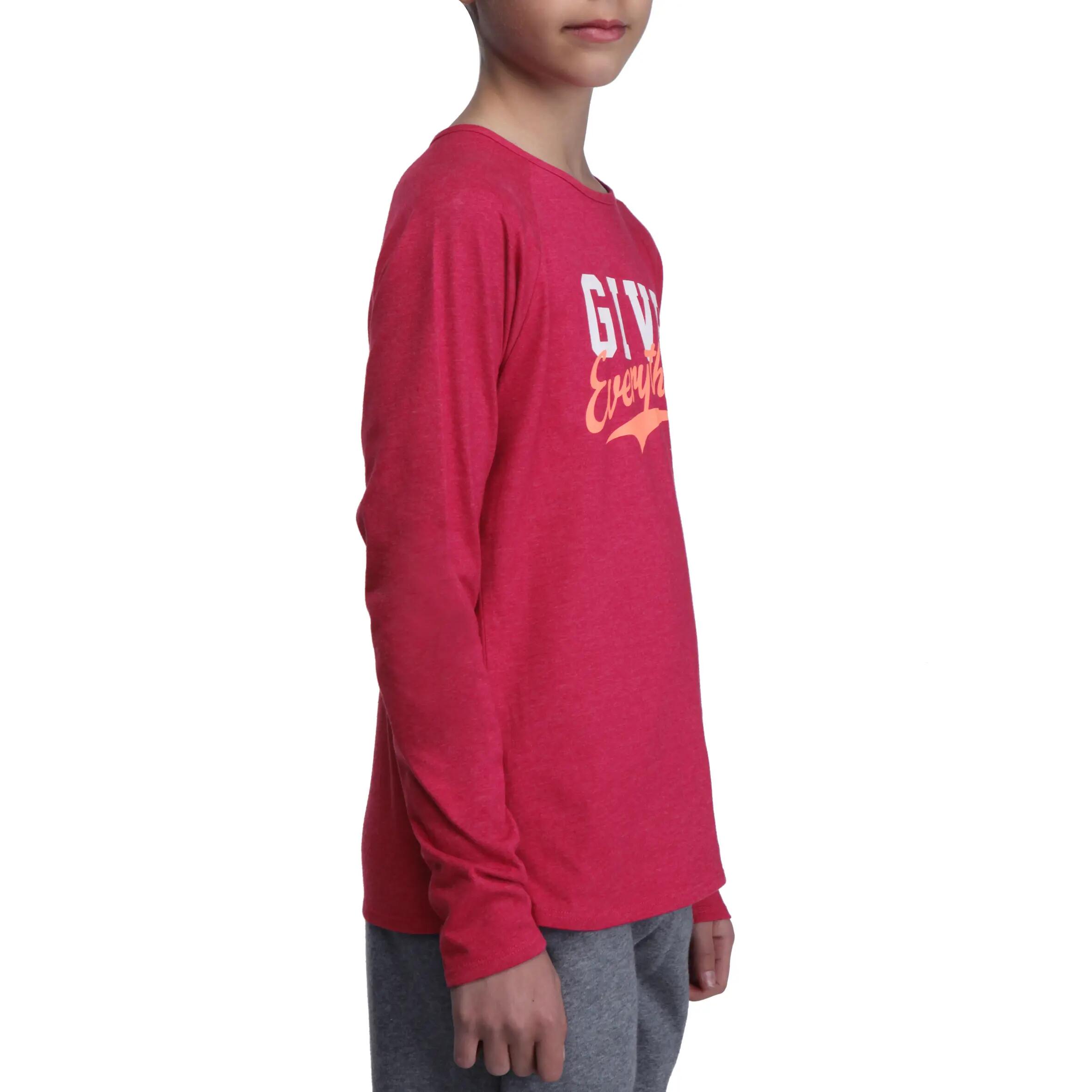 Girls' Gym Long-sleeved T-shirt - Pink 3/10
