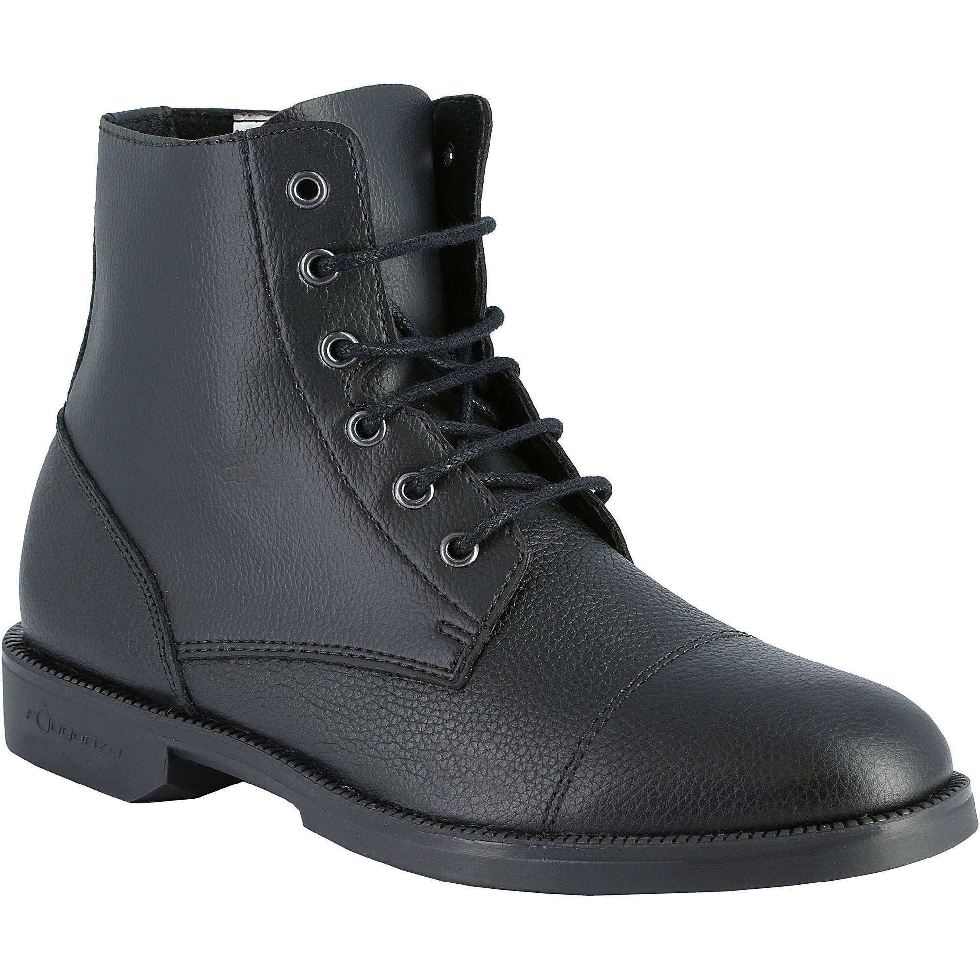 Classic Adult Lace-Up Horse Riding Jodhpur Boots - Black 1/9