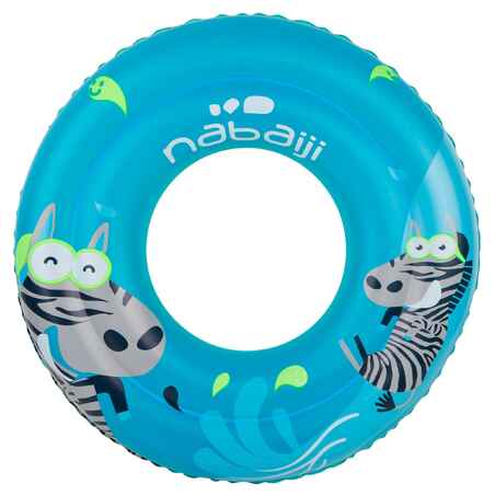 51 cm blue inflatable swimming ring "ZEBRE" print for children aged 3-6 years