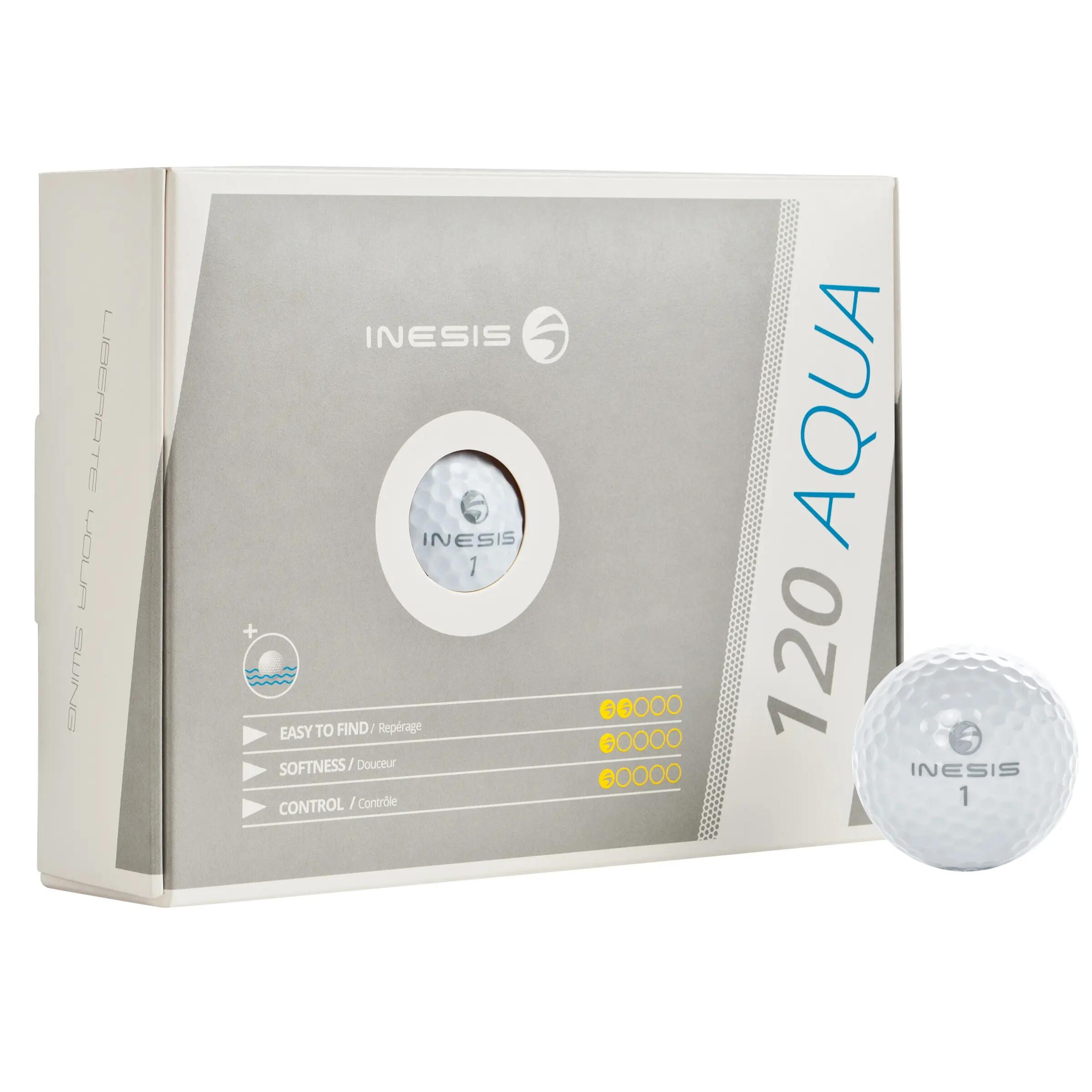 Inesis 120 Aqua Golf Balls White (sold in pack of 12) 4/4