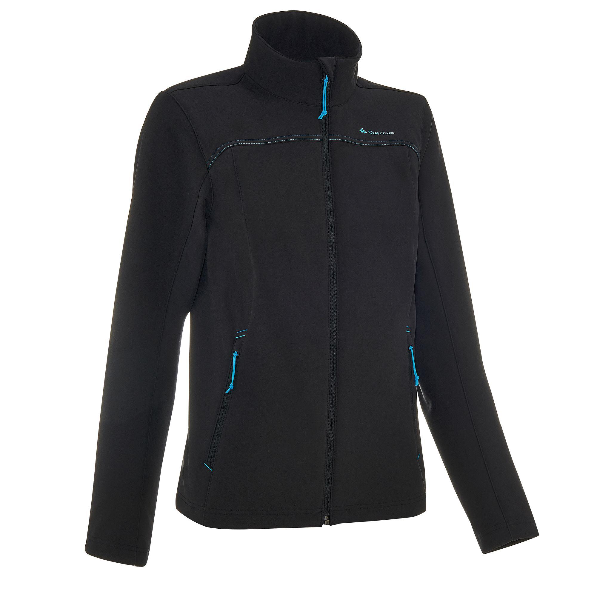 Women's WindWarm 100 Hiking Softshell Jacket - Black 1/13