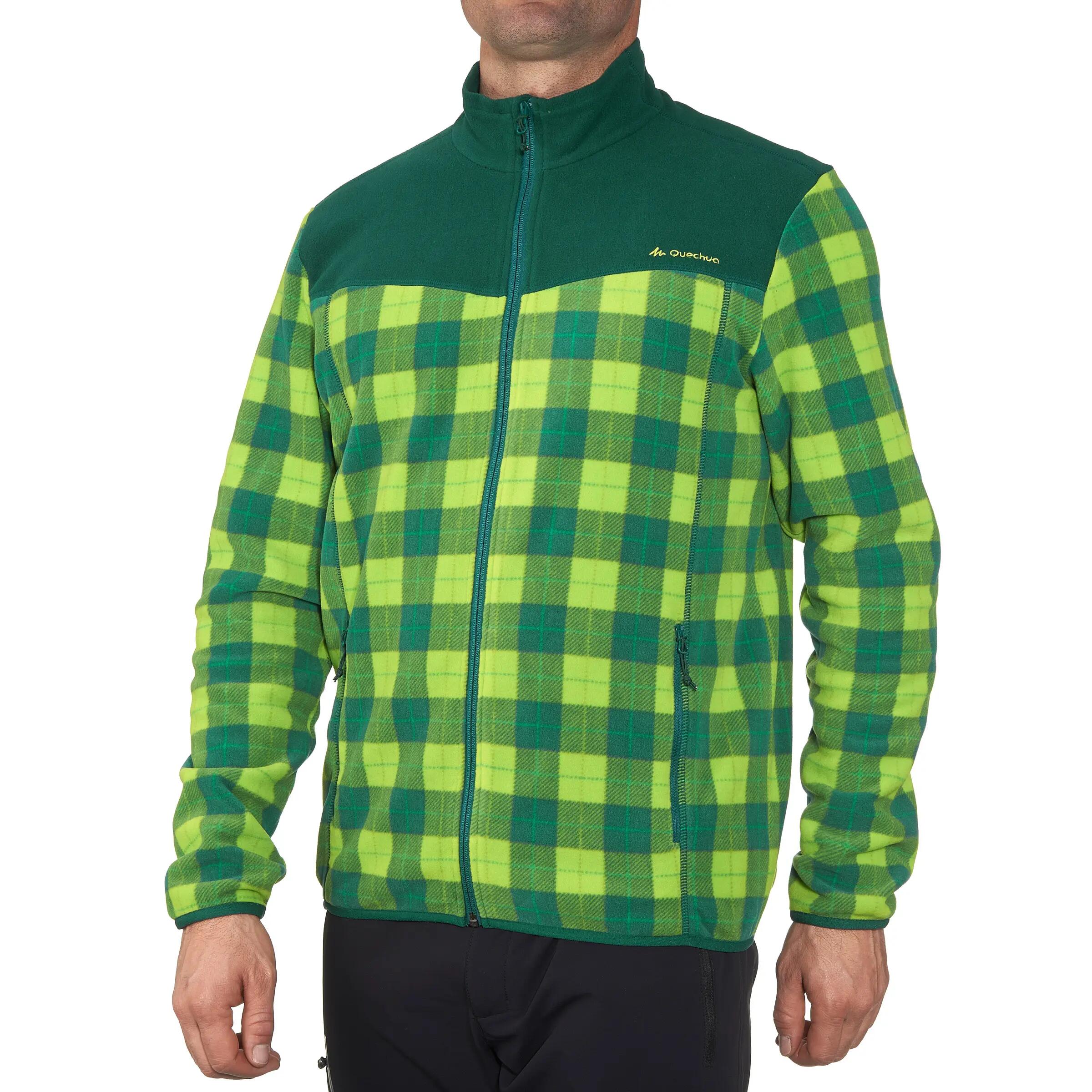 Forclaz 200 Men's Hiking Fleece - green check 8/12