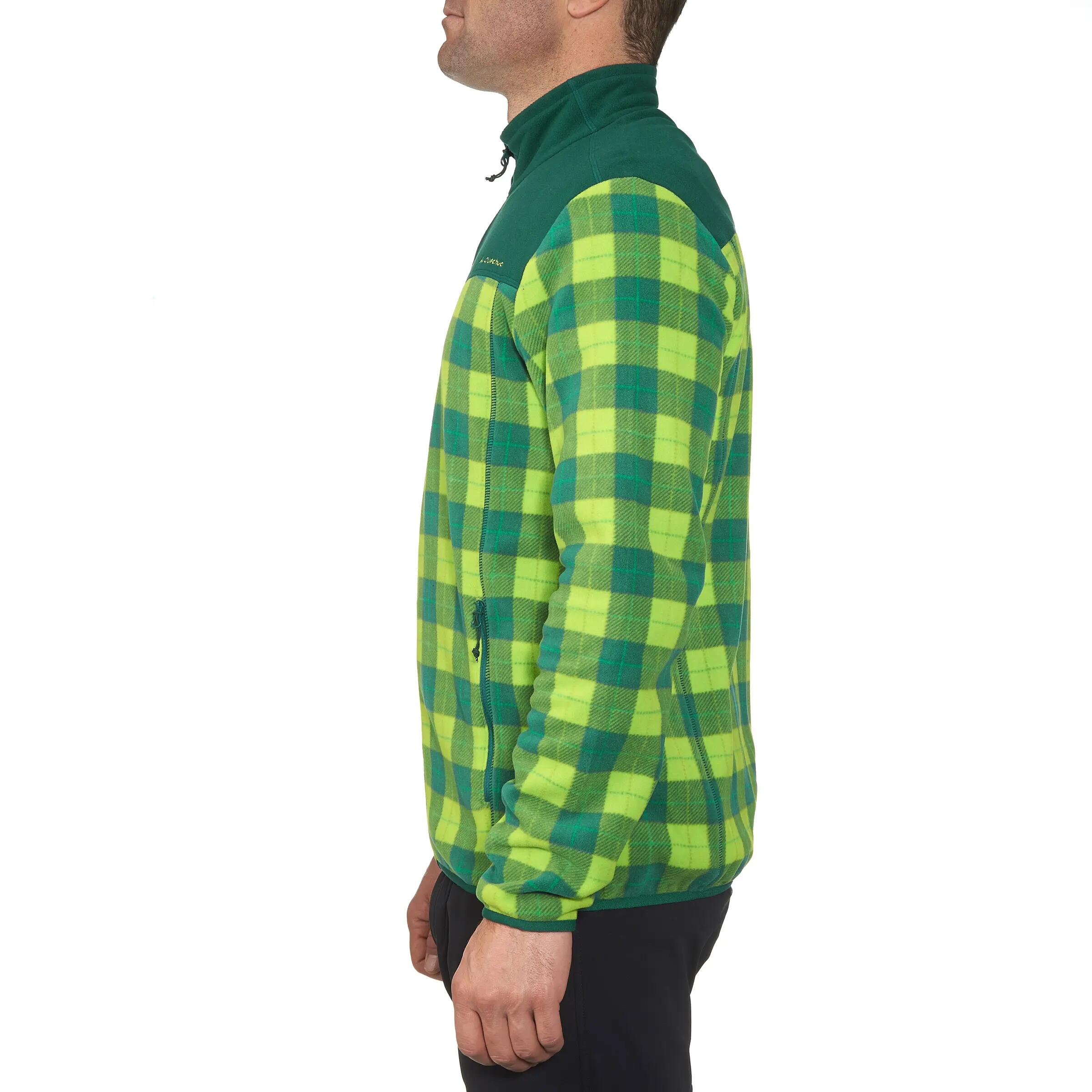 Forclaz 200 Men's Hiking Fleece - green check 10/12