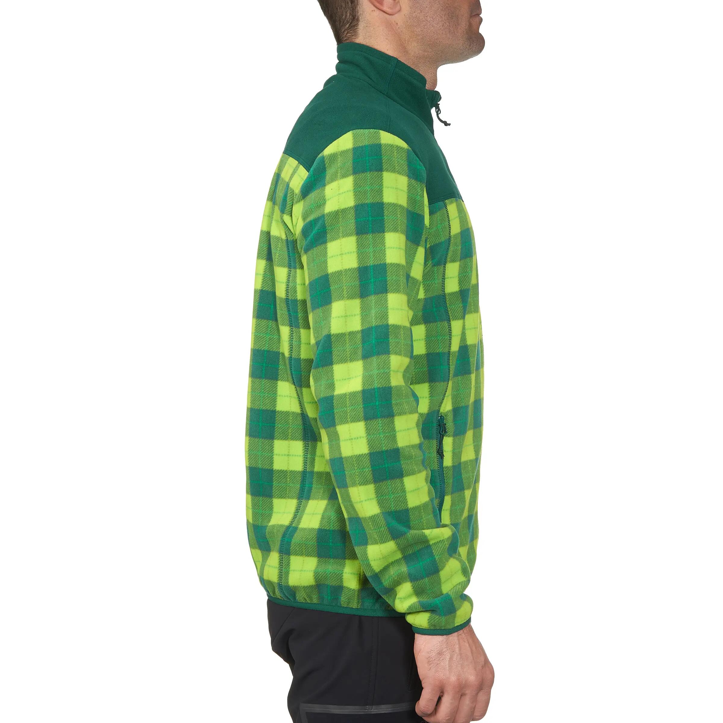 Forclaz 200 Men's Hiking Fleece - green check 11/12