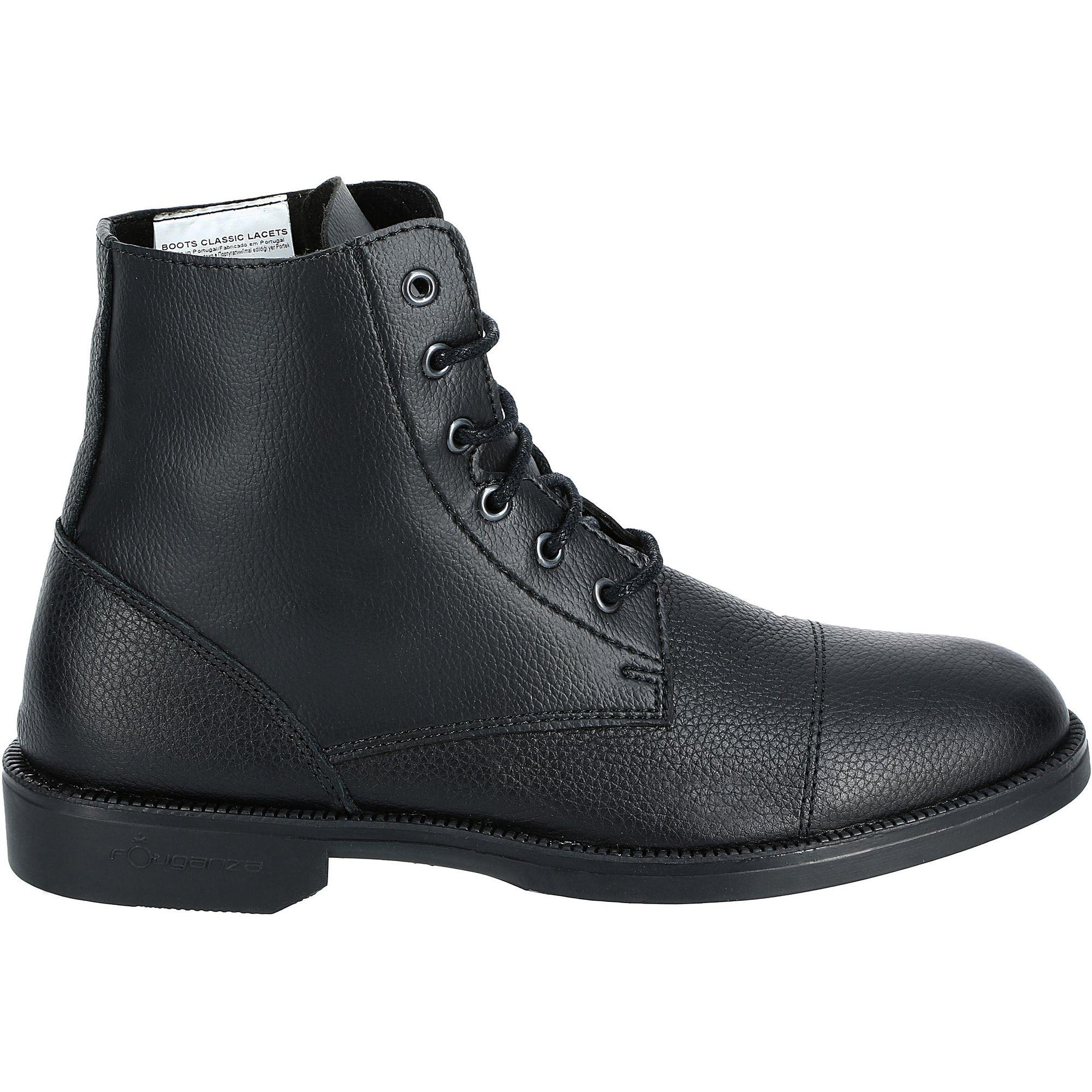 Classic Adult Lace-Up Horse Riding Jodhpur Boots - Black 2/9