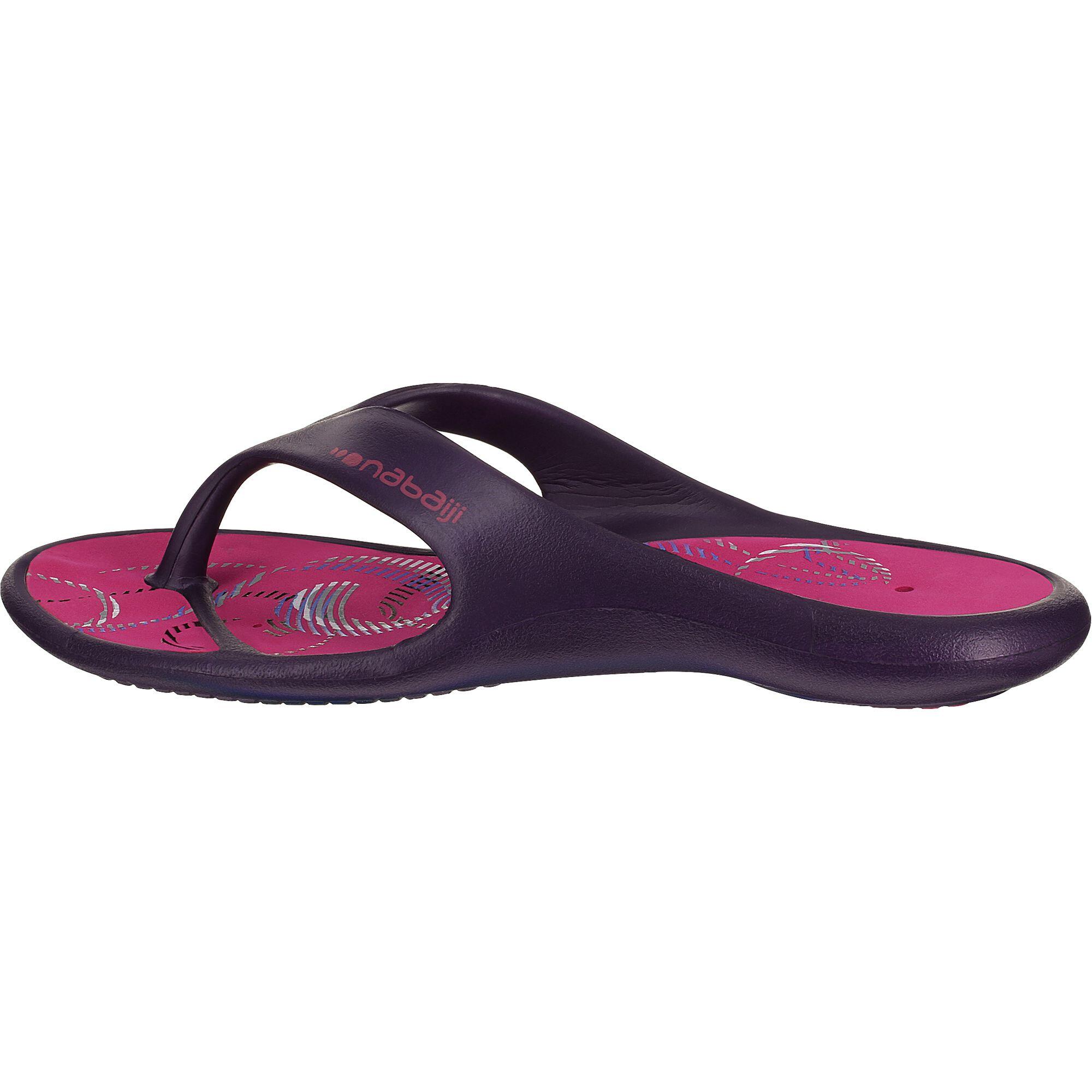 Women's pool flip-flops - Purple Printed 3/10