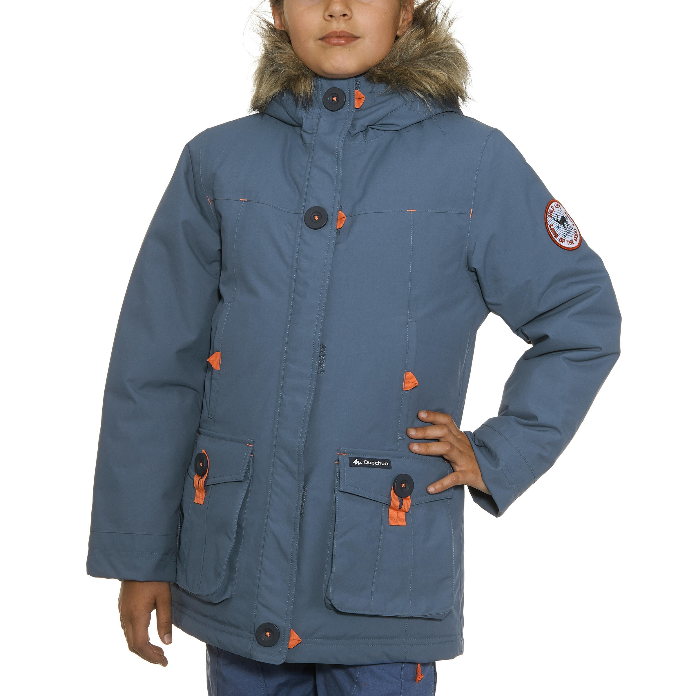 Arpenaz 900 Girls' Hiking Jacket - Blue/Grey 3/18