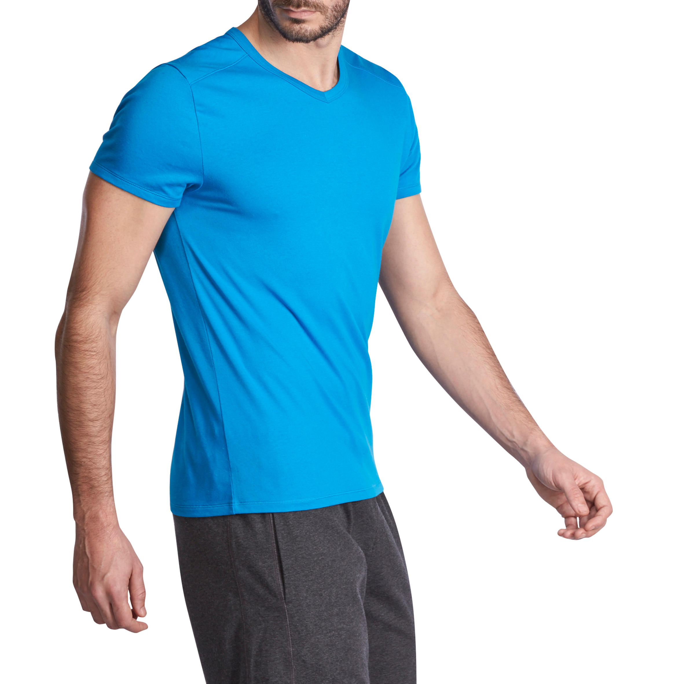 Active Short-Sleeved Slim-Fit Fitness T-Shirt - Light Blue 4/11