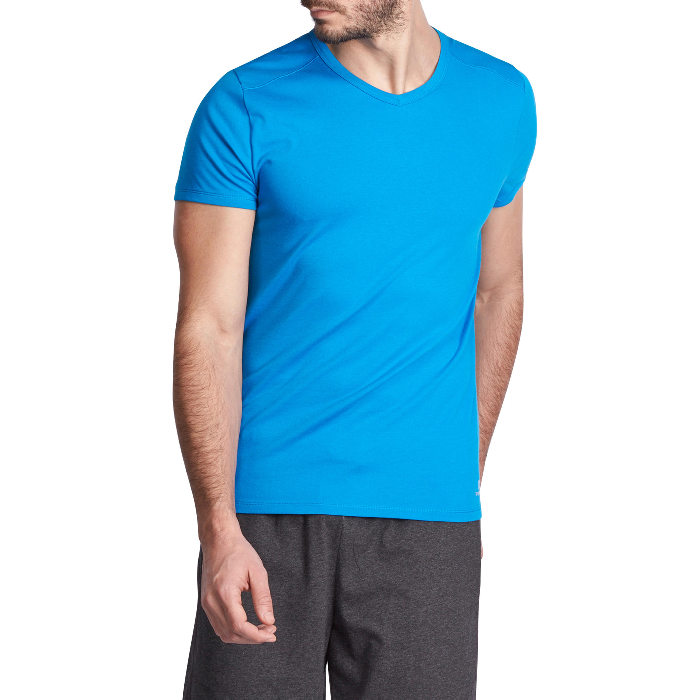 Active Short-Sleeved Slim-Fit Fitness T-Shirt - Light Blue 3/11
