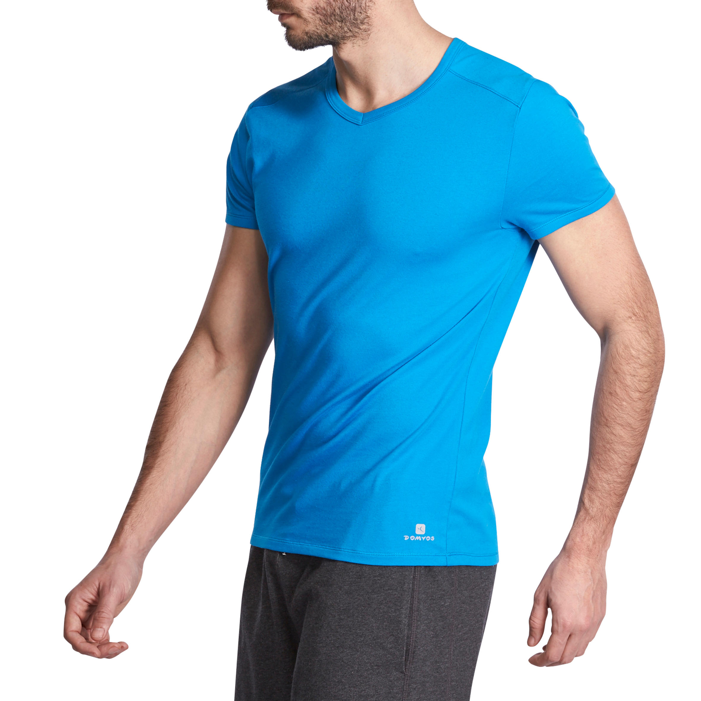 Active Short-Sleeved Slim-Fit Fitness T-Shirt - Light Blue 6/11