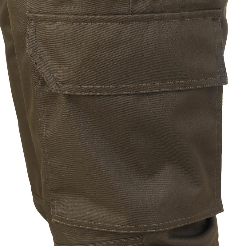 PANTALÓN CAZA SOlognac 500 Hombre IMPERMEABLE CÁLIDO MARRÓN