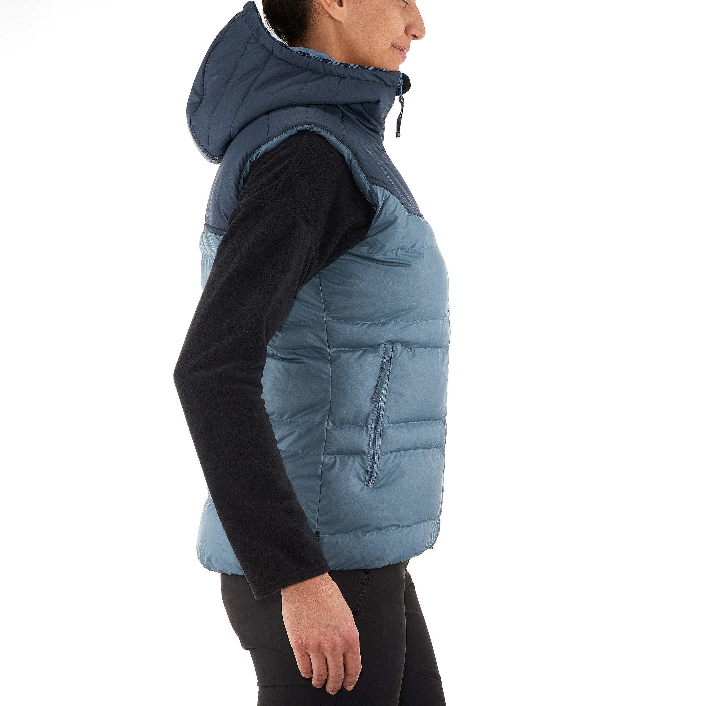 Arpenaz 600 Women's Hiking Gilet (sleeveless quilted jacket) blue 12/13