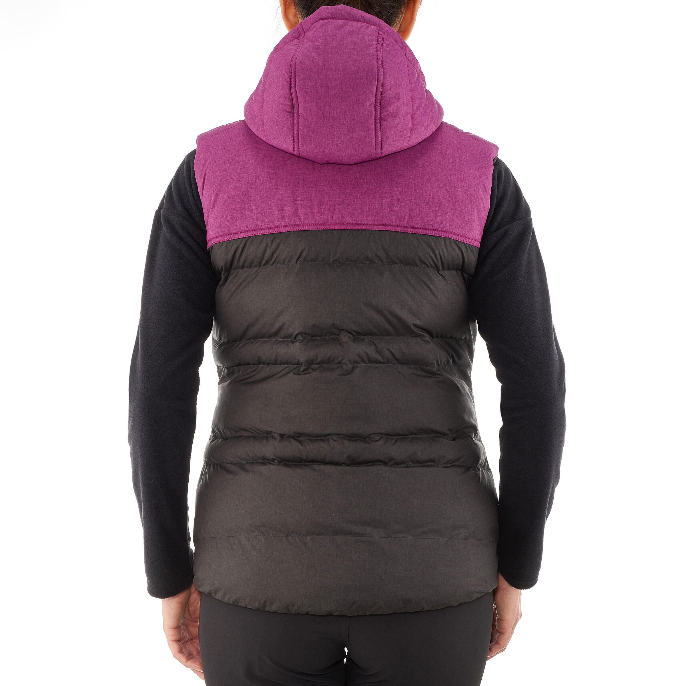 Arpenaz 600 Women's Hiking Gilet (Sleeveless Padded Jacket) - Black/Pink 10/13