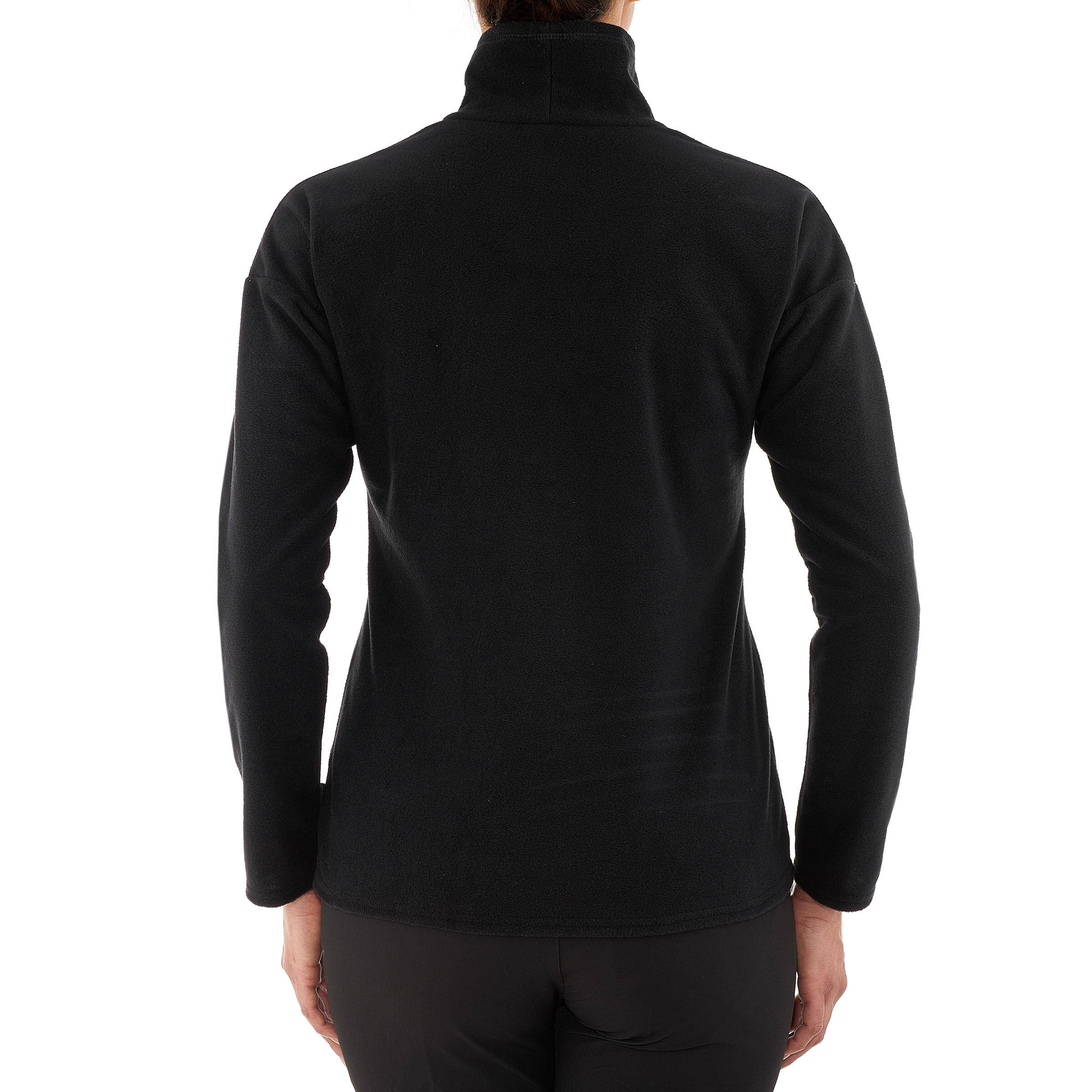 Women Sweater Round Neck Fleece for Hiking MH20 Black -  5